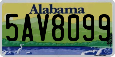 AL license plate 5AV8099