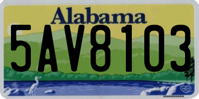 AL license plate 5AV8103