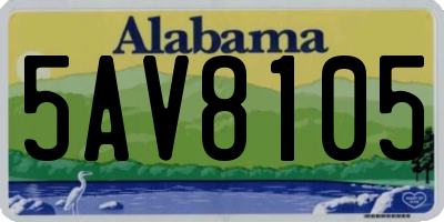 AL license plate 5AV8105