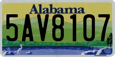 AL license plate 5AV8107