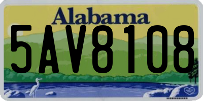 AL license plate 5AV8108