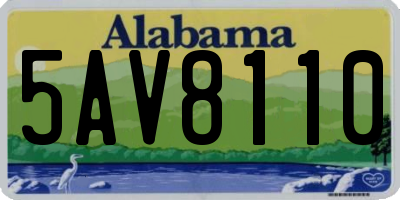 AL license plate 5AV8110