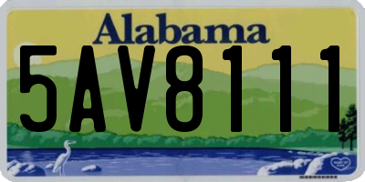 AL license plate 5AV8111