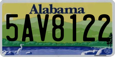 AL license plate 5AV8122