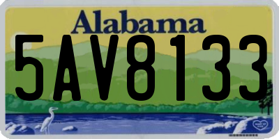 AL license plate 5AV8133