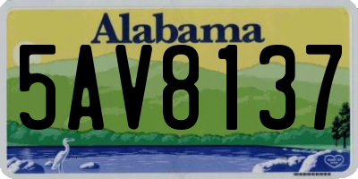 AL license plate 5AV8137