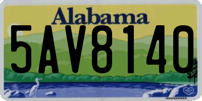 AL license plate 5AV8140