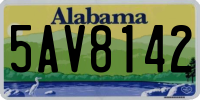 AL license plate 5AV8142