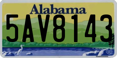 AL license plate 5AV8143