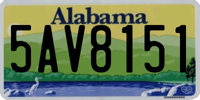 AL license plate 5AV8151