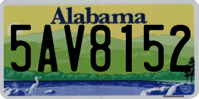 AL license plate 5AV8152