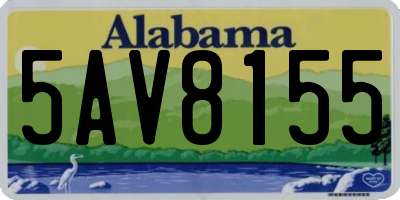 AL license plate 5AV8155