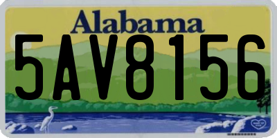 AL license plate 5AV8156