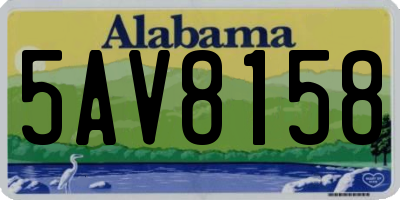 AL license plate 5AV8158