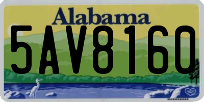 AL license plate 5AV8160