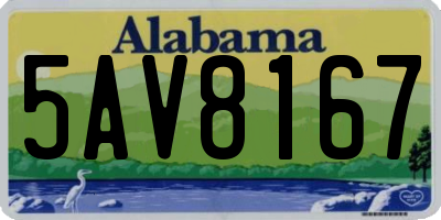 AL license plate 5AV8167