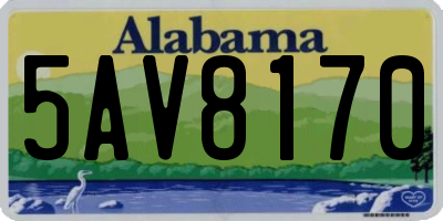 AL license plate 5AV8170