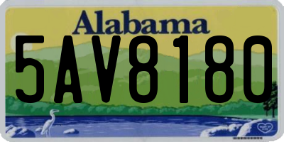 AL license plate 5AV8180