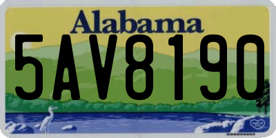 AL license plate 5AV8190