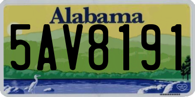 AL license plate 5AV8191