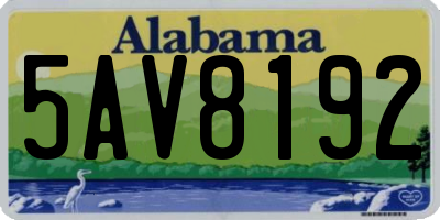 AL license plate 5AV8192