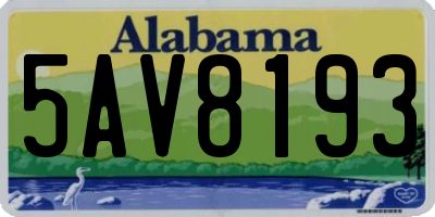 AL license plate 5AV8193