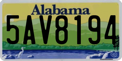 AL license plate 5AV8194