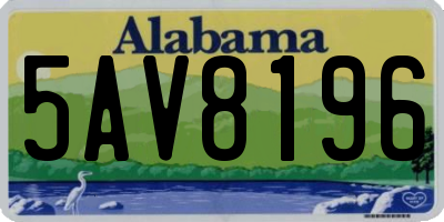 AL license plate 5AV8196