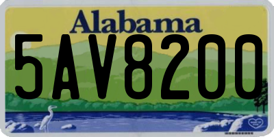 AL license plate 5AV8200