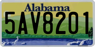 AL license plate 5AV8201