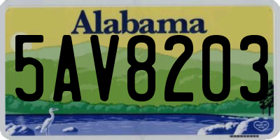 AL license plate 5AV8203
