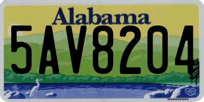 AL license plate 5AV8204