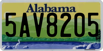 AL license plate 5AV8205