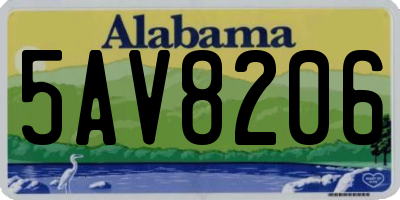 AL license plate 5AV8206