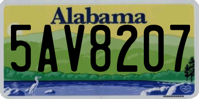 AL license plate 5AV8207