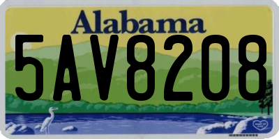 AL license plate 5AV8208