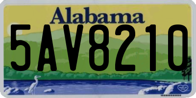 AL license plate 5AV8210