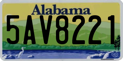 AL license plate 5AV8221