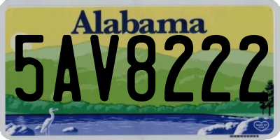 AL license plate 5AV8222
