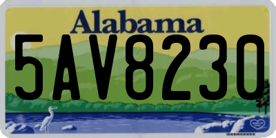 AL license plate 5AV8230