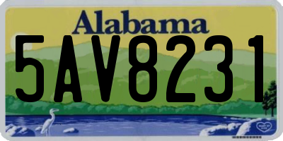 AL license plate 5AV8231