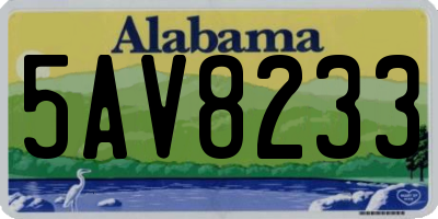 AL license plate 5AV8233