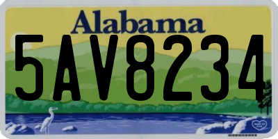 AL license plate 5AV8234