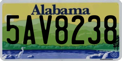 AL license plate 5AV8238