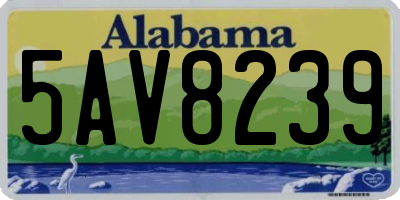 AL license plate 5AV8239