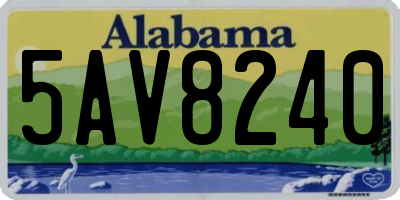 AL license plate 5AV8240