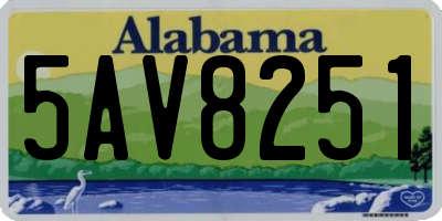 AL license plate 5AV8251
