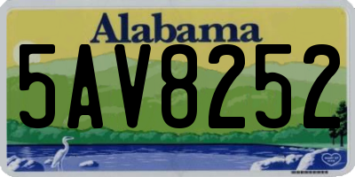 AL license plate 5AV8252