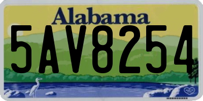 AL license plate 5AV8254