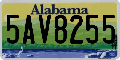 AL license plate 5AV8255